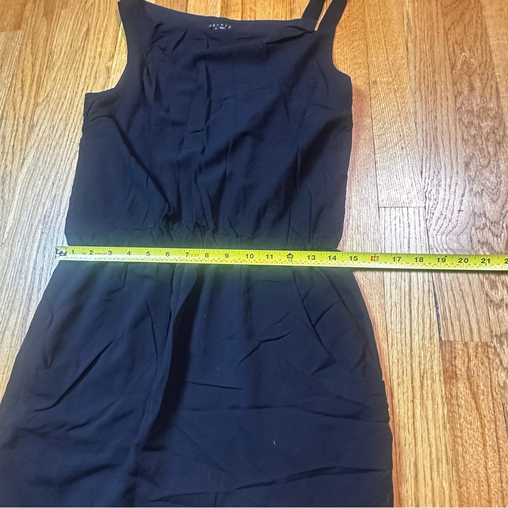 Theory Black One Shoulder Sheath Asymetrical Dress Womens Sz 2 Cocktail pockets - Picture 5 of 6